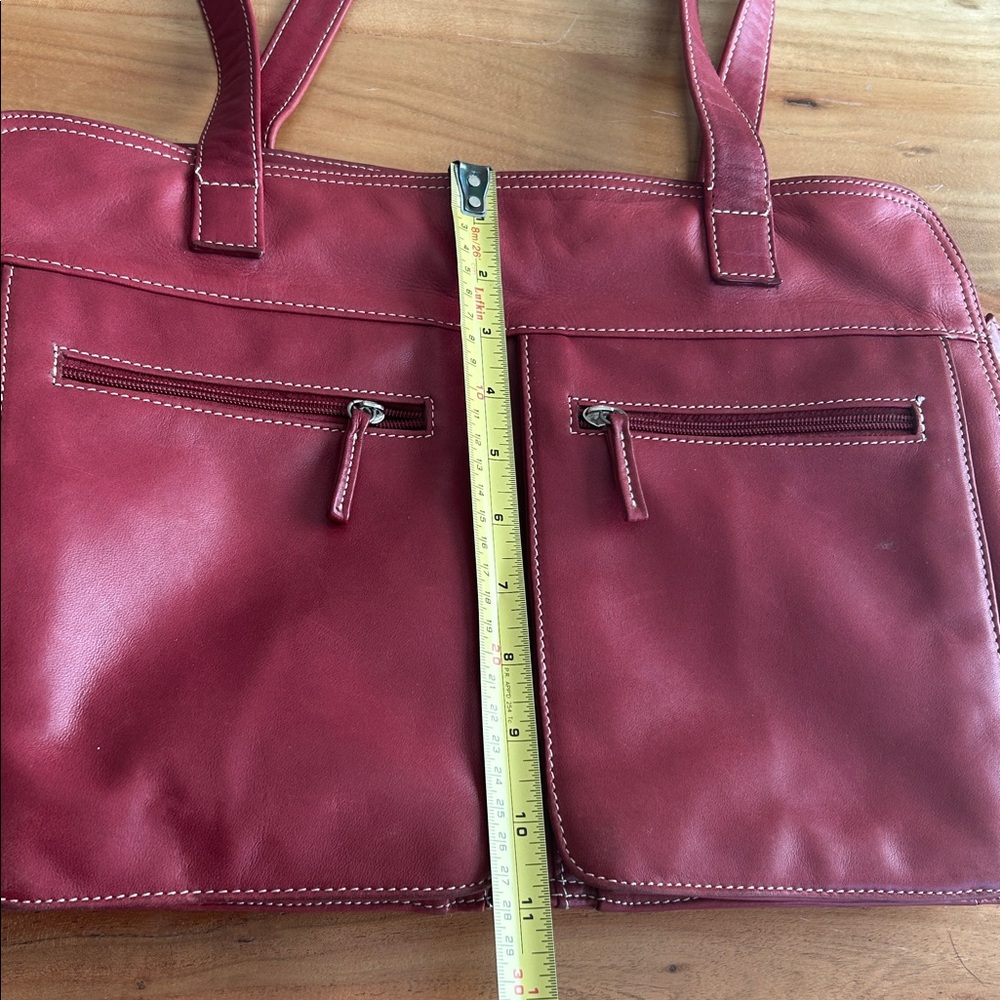Tignanello Red Leather Shoulder Bag - Picture 4 of 11